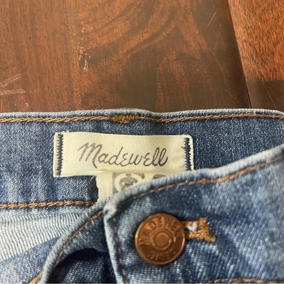 Madewell The Perfect Vintage High Waist Side Slit Crop Jeans Raw Hem size 30 - Picture 6 of 16